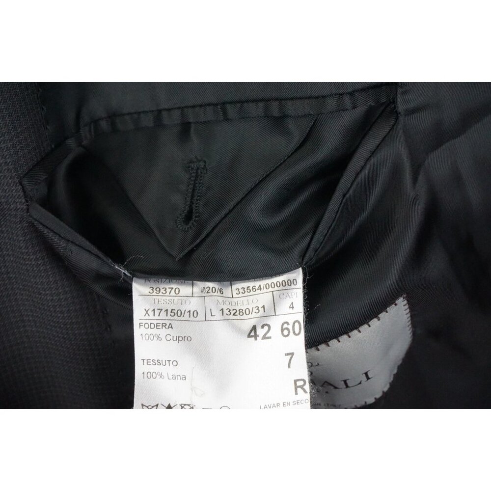 Canali 1934 Silver Label Wool Black Microplaid Sport Coat Jacket Sz 50R BIG GUY - Picture 8 of 8